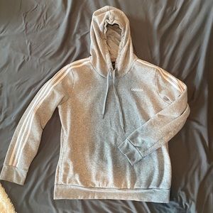 Adidas three stripe Grey hoodie